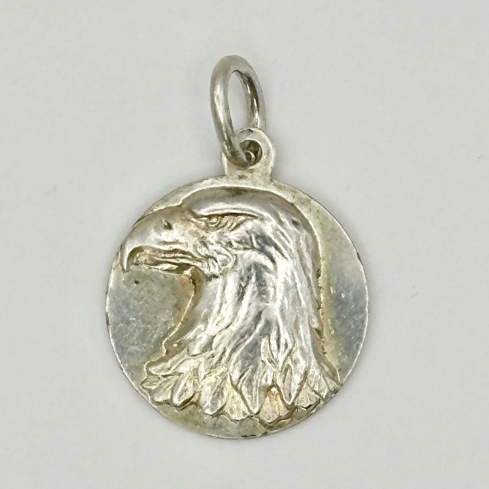 Tiffany & Co VINTAGE Sterling Silver Bald Eagle Pendant / Charm RARE